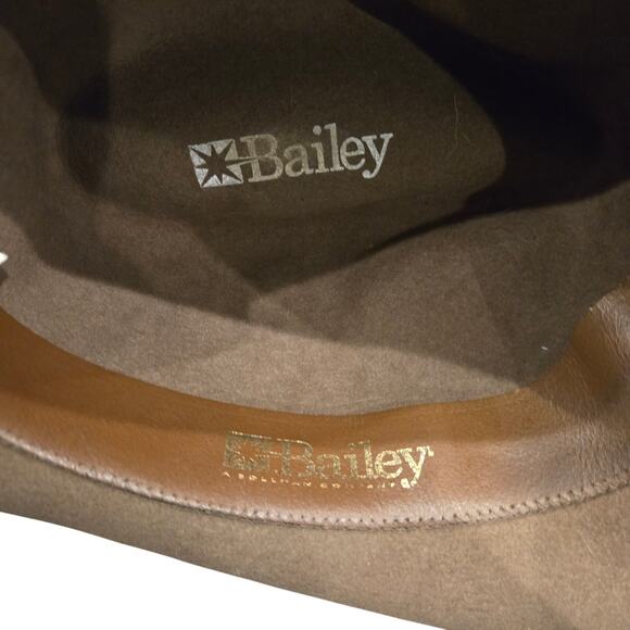 Bailey Mens Vintage Glen Crushable Furlite Hat Brown Wool Wide Brim Classic L - Picture 6 of 12